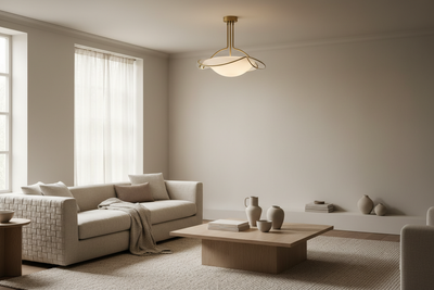 Plafonnier design dans un intérieur minimaliste