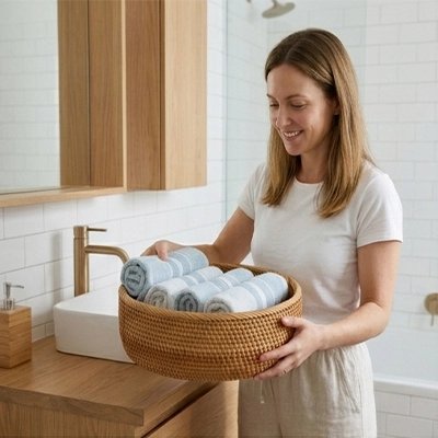 Panier de rangement salle de bain