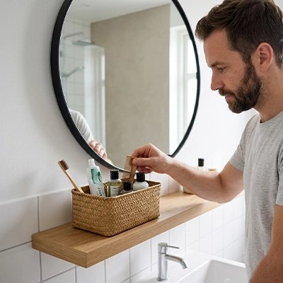 Panier de rangement salle de bain