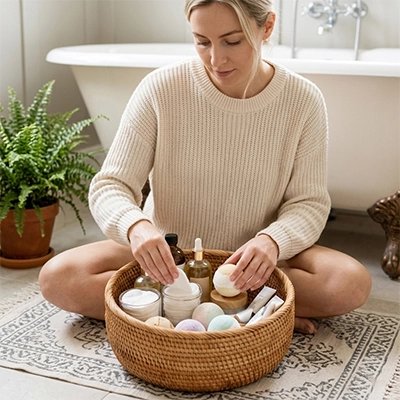 Panier de rangement salle de bain