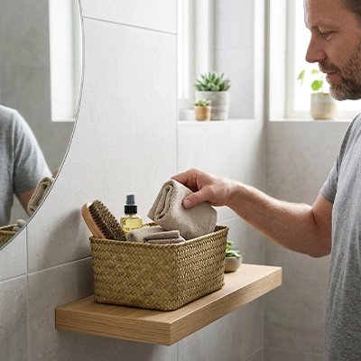 Panier de rangement salle de bain
